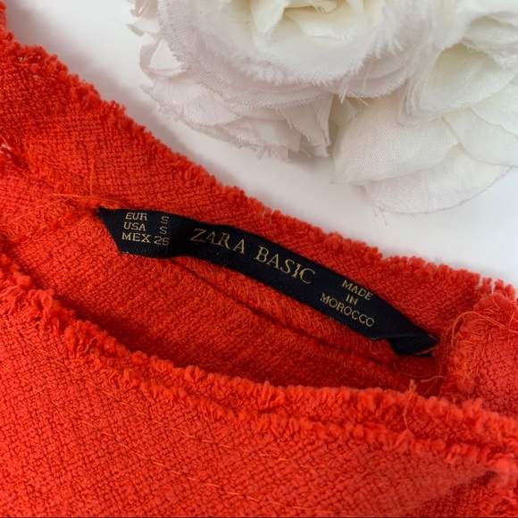 SOLD NEW Zara Basic Women’s Orange Tweed Blouse - Picture 7 of 7